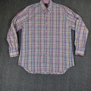 TAILORBYRD MENS PINK MULTICOLORED PASTEL 100% COTTON BUTTON DOWN SHIRT SIZE XL